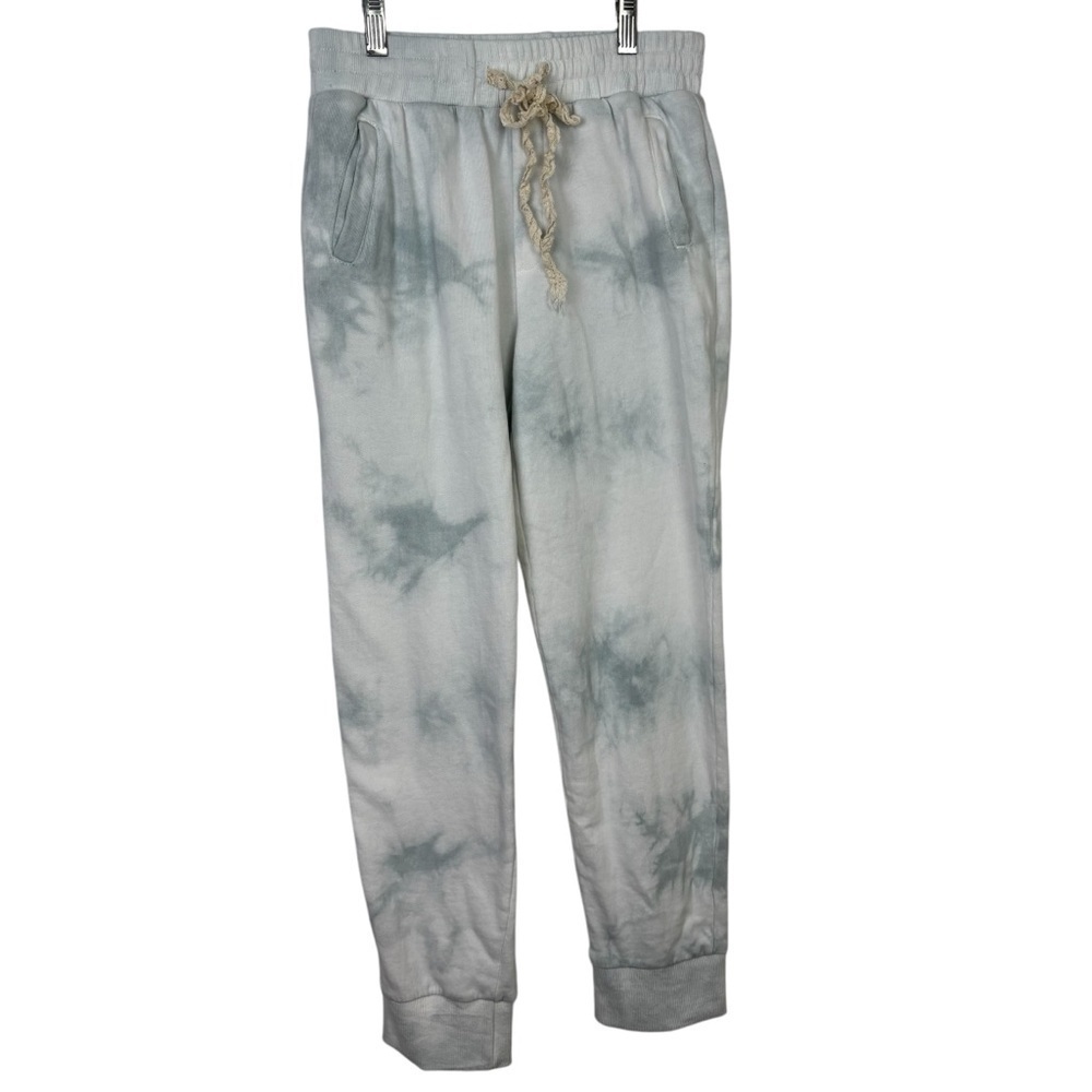 POL Lace Drawstring Cotton Blue and White Tie Dye Jogger Sweatpants